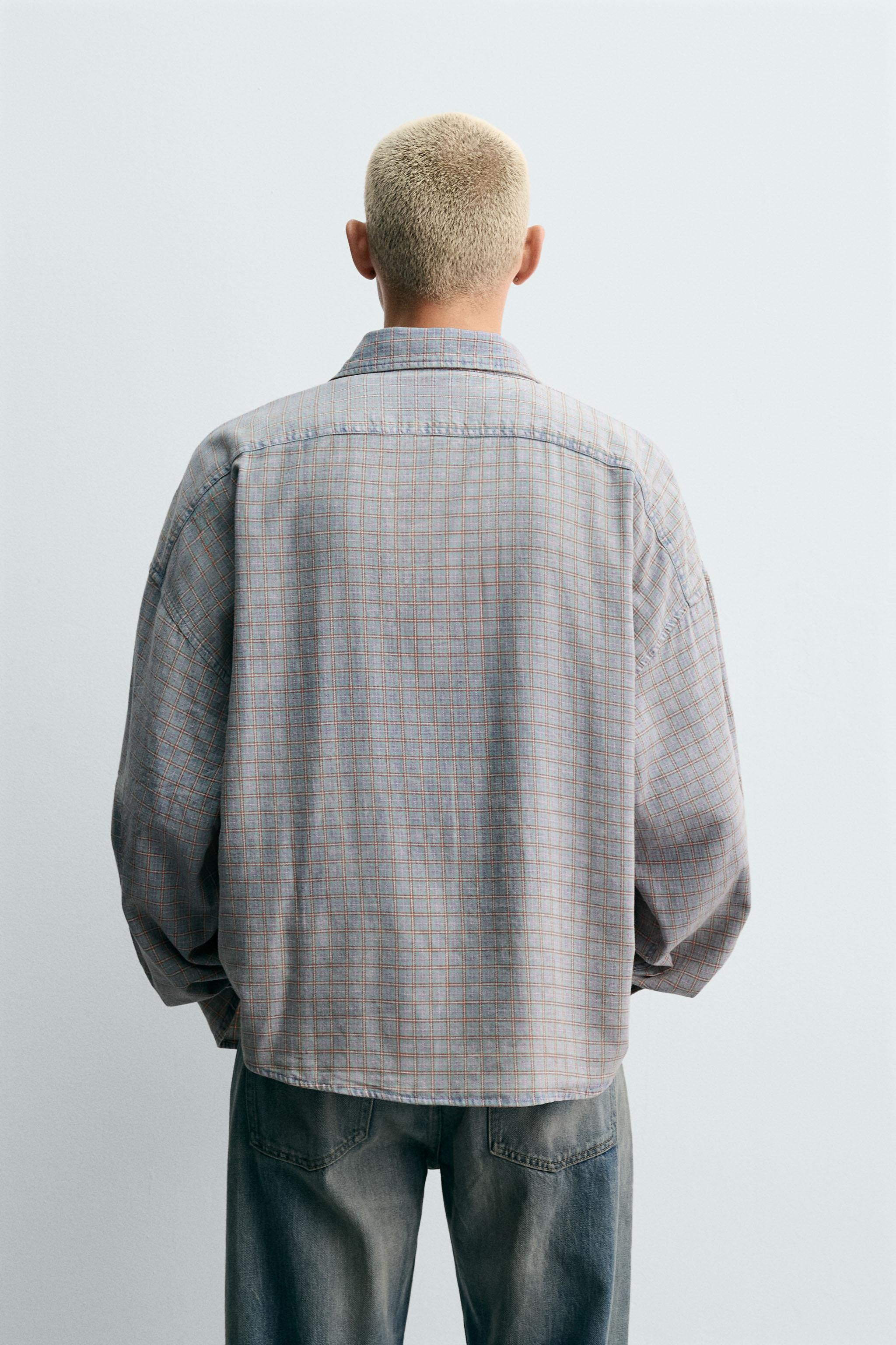 PLAID TEXTURED OVERSHIRT